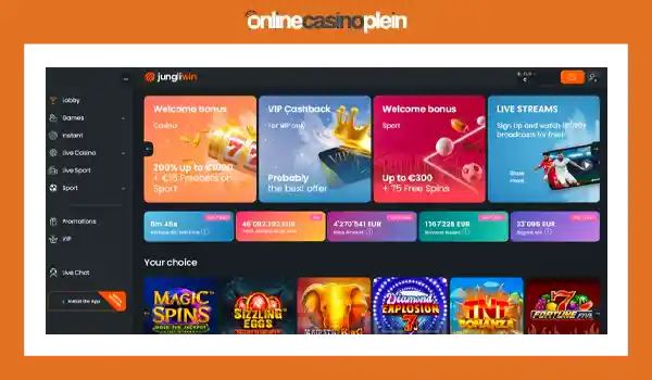 Jungliwin casino screenshot1