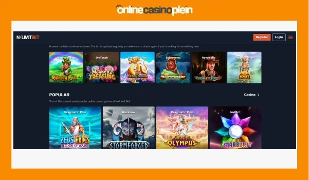 No limit bet free spins