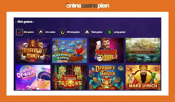 Damslots Casino spelaanbod